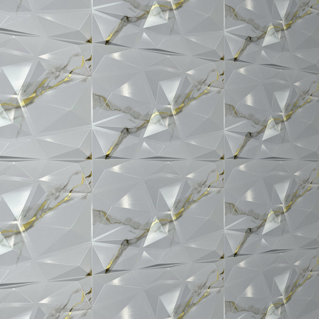 Close-up of Gilded Marble 3D wall panel relief