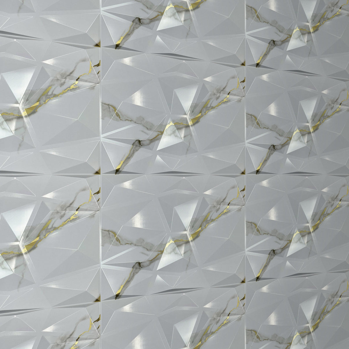Close-up of Gilded Marble 3D wall panel relief