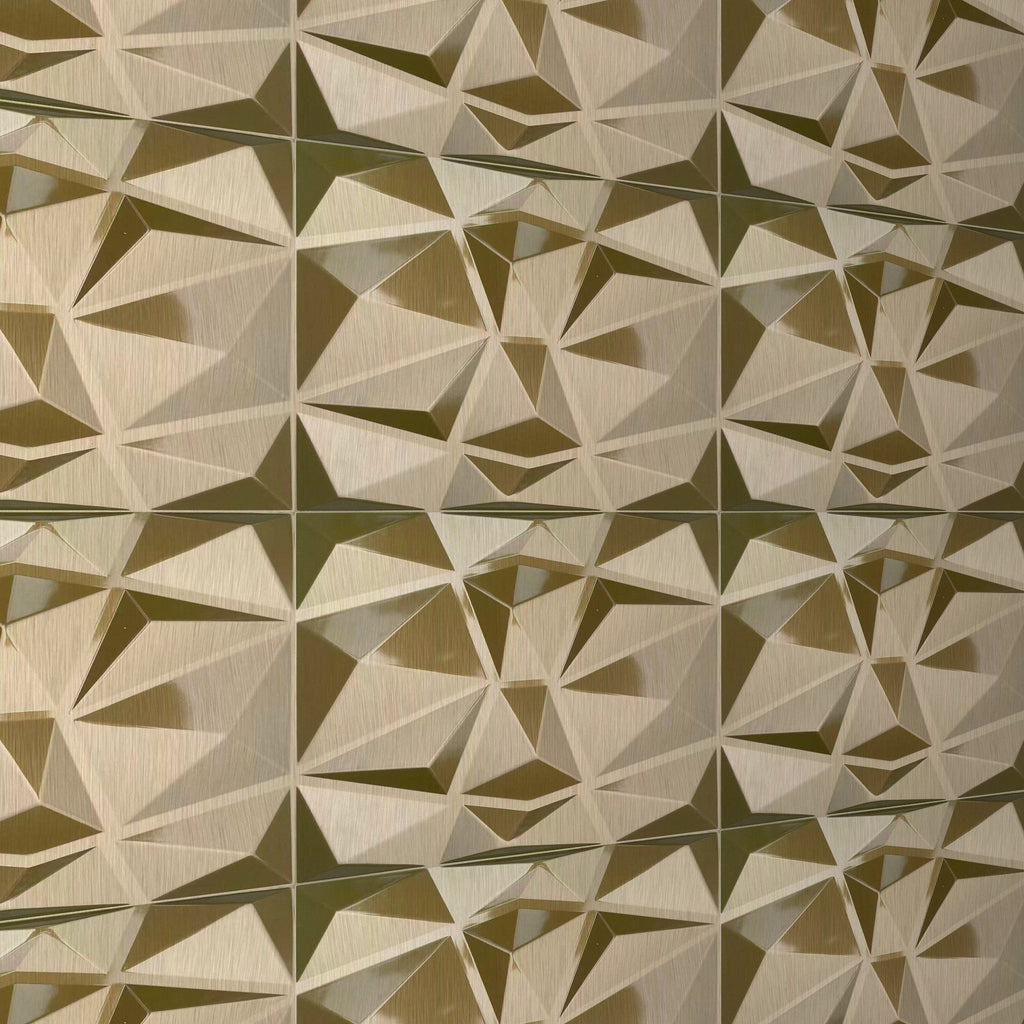 Close-up of Brushed Gold 3D wall panel relief