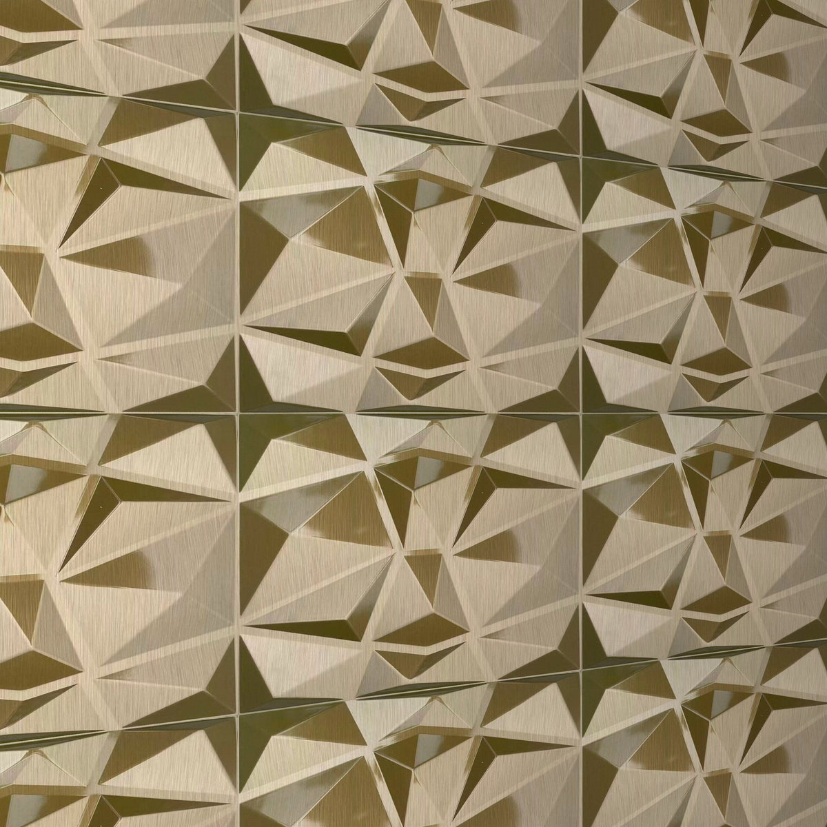 Close-up of Brushed Gold 3D wall panel relief