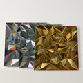 Iridescent Silver, Mirror Silver and Mirror-Look Gold diamond 3D wall panels