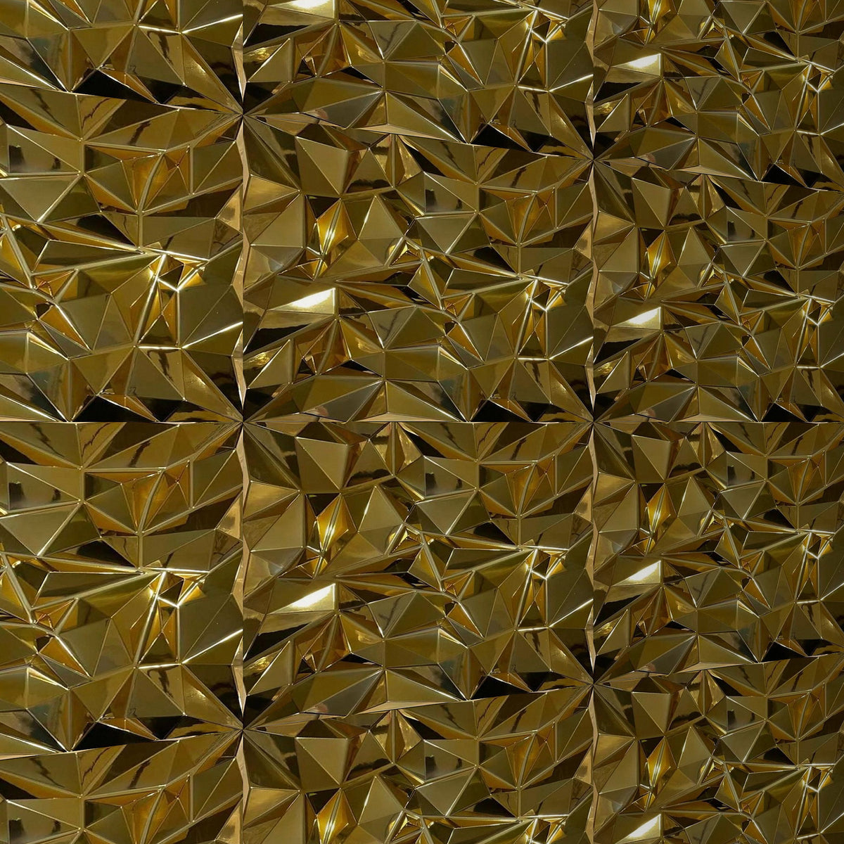 Close-up of Mirror Gold 3D wall panel relief