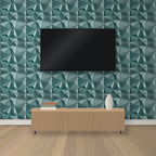 Forest Green 3D wall panels as a TV feature wall