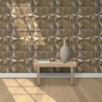 Light Ash 3D wall panels behind a console table