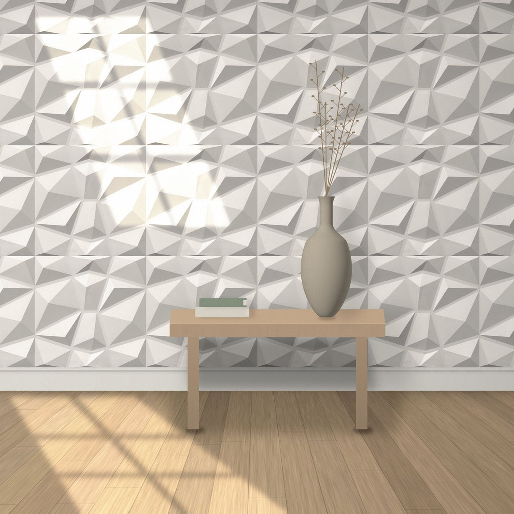 Chalk White Diamond 3D Wall Panels