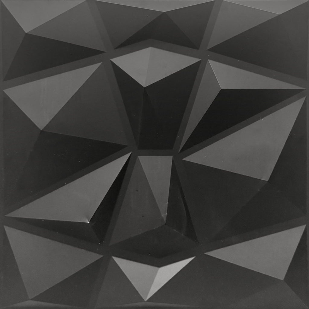 Ink Black Diamond 3D Wall Panels