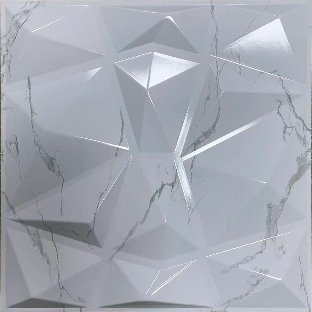 Gloss White Marble Diamond 3D Wall Panels
