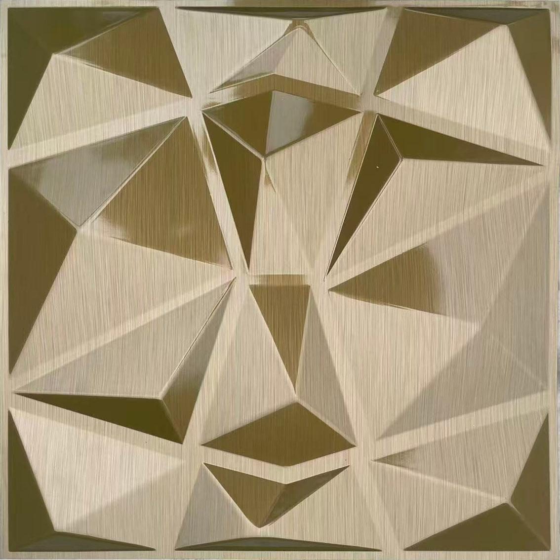 Brushed Gold Diamond 3D Wall Panels