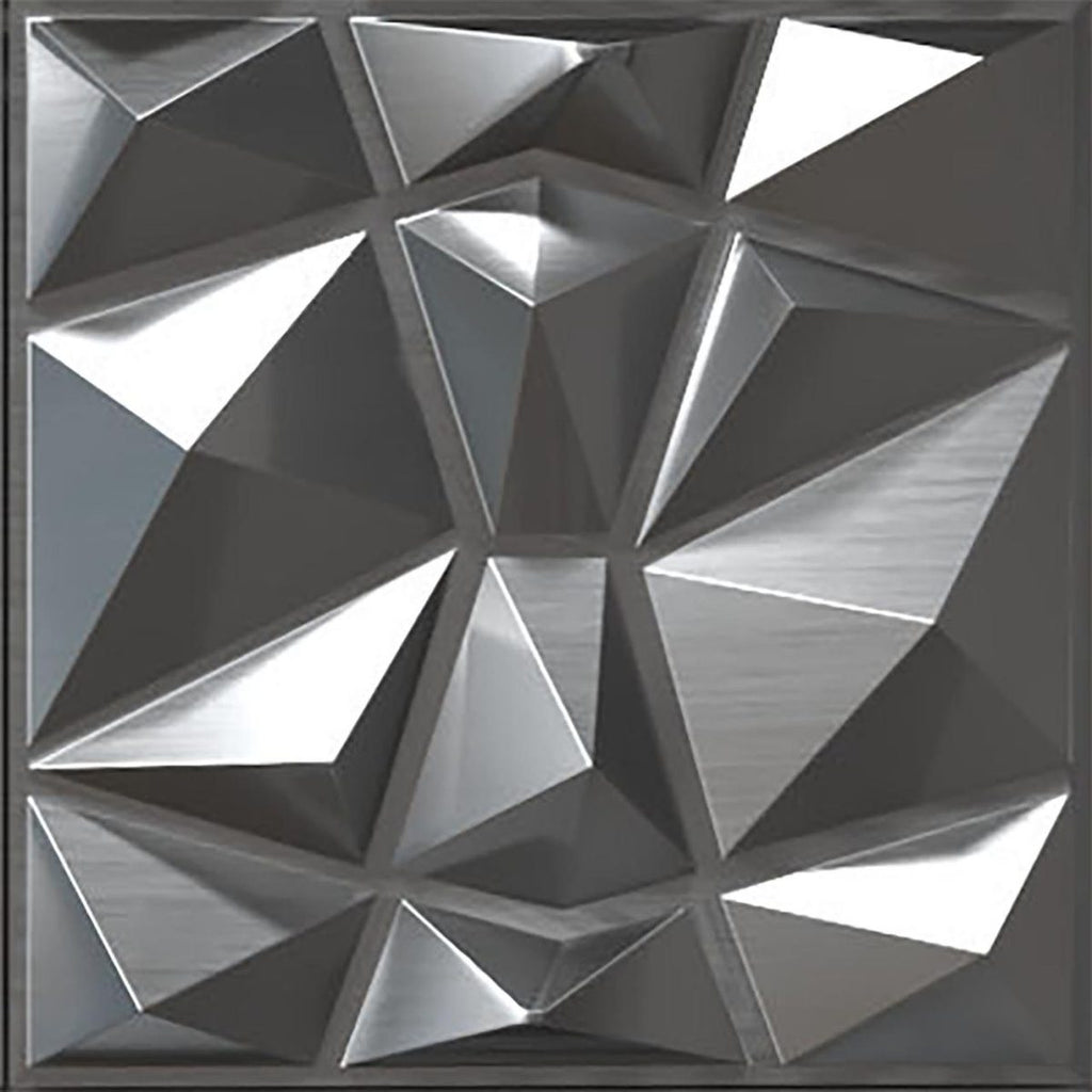 Brushed Silver Diamond 3D Wall Panels