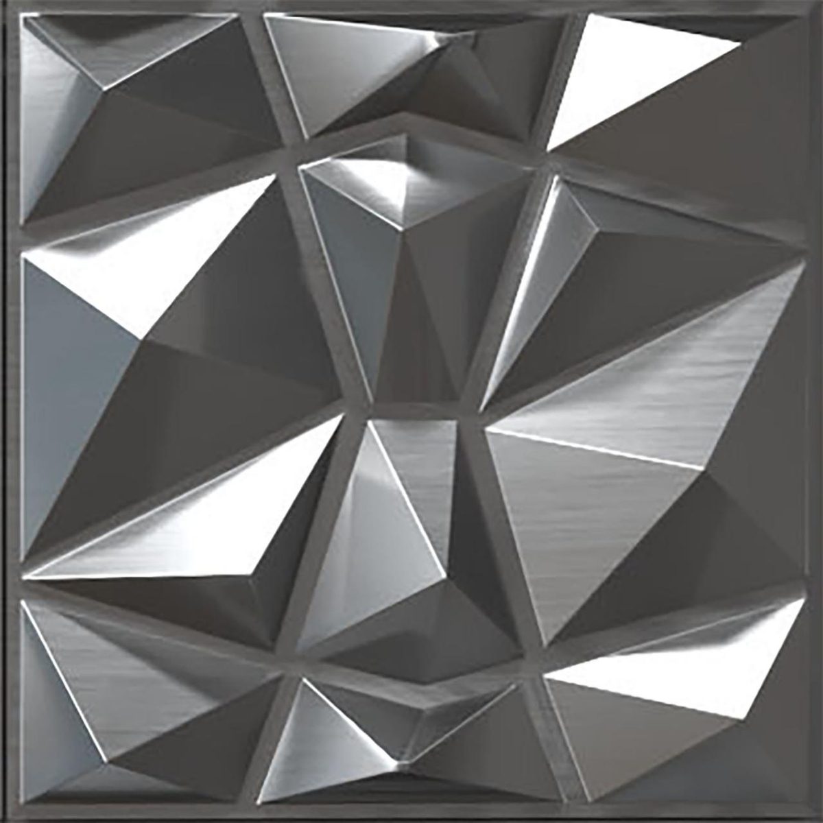 Brushed Silver Diamond 3D Wall Panels
