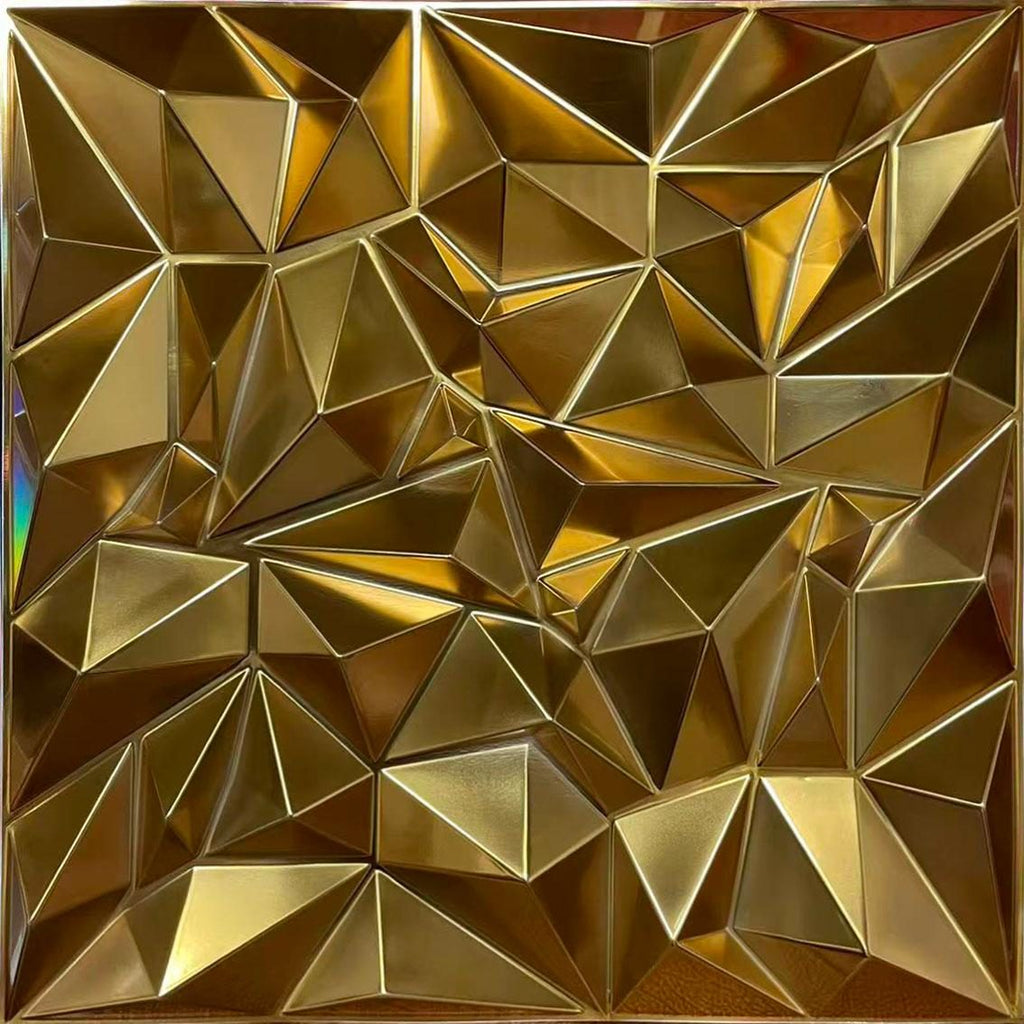 Mirror-Look Gold Diamond 3D Wall Panels